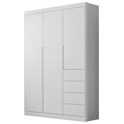 Guarda Roupa Infantil 3 Portas 4 Gavetas Lilly P04 Branco - Mpozenato