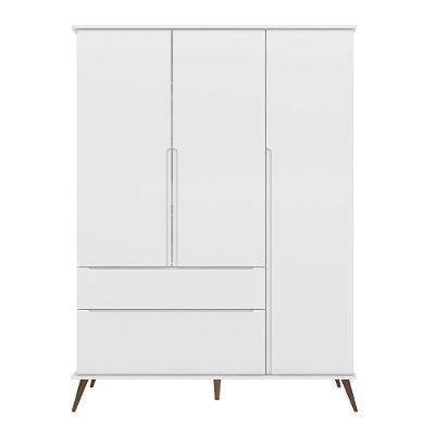 Guarda Roupa Infantil Com 3 Portas E 2 Gavetas Melinda Cor Branco Phoenix Baby