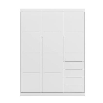 Guarda Roupa Infantil Com 3 Portas E 4 Gavetas Pérola Cor Branco Phoenix Baby