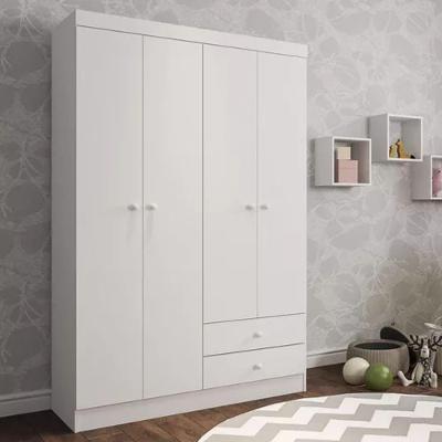 Guarda Roupa Infantil Louise 4 Portas 2 Gavetas Branco Ajl