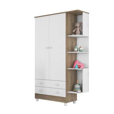 Guarda Roupa Infantil Com Nicho 2 Portas Carvalho/Branco