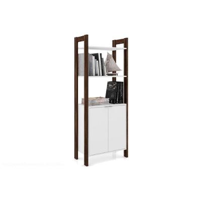 Closet de Quarto AZ1009 Armário Alto c/ 2 Prateleiras e 2 Portas Branco/Nogal - Tecno Mobili