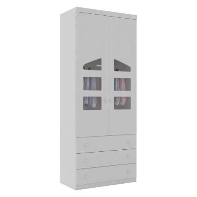 Guarda Roupa Infantil Com 2 Portas E 3 Gavetas Eloisa Cor Branco Phoenix Baby