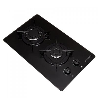Cooktop 2 Bocas à Gás Mesa De Vidro Temperado 6mm Preto Biv
