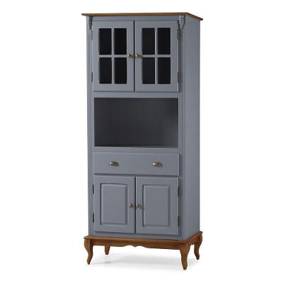 Cristaleira Lateral Com 2 Portas Madeira, 2 Portas Vidro, 1 Gaveta E 1 Nicho - M560810 - Verniz