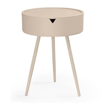Mesa Lateral-apoio Redonda Multifuncional Mônaco - Nude