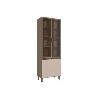 Módulo Cozinha Henn Connect Cristaleira  c/ 4 Portas (2 c/ Vidro) Duna/Cristal