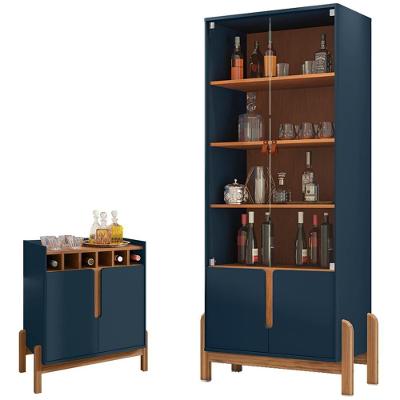 Barzinho 2 Portas 50522 E Cristaleira Para Sala 50519 Azul Cobalto Cedro Dcasa Azul Cobalto Cedro