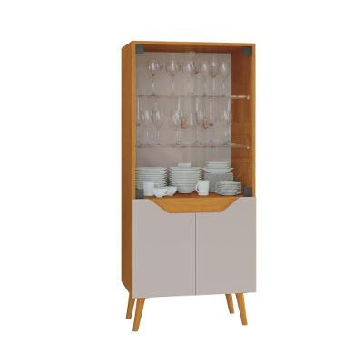 Cristaleira 4 Portas Plena Candian Jcm Movelaria Cinamomo/Off White