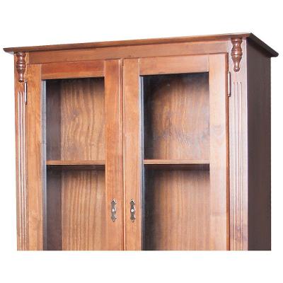 Cristaleira Lateral com Portas de Vidro Imbuia Verniz