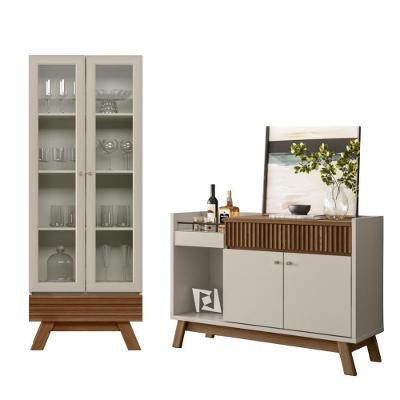 Jogo De Cristaleira E Buffet Ripados Dout Freijo Off White