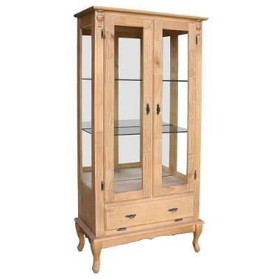 Cristaleira Vitrine Espelhada Antique Média Cera Clara