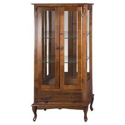 Cristaleira Vitrine Espelhada Antique Média Imbuia Verniz