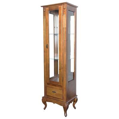 Cristaleira Vitrine Espelhada Antique Média Garapa Verniz