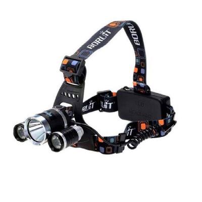 Lanterna Farol de Cabeça para Bike Pesca 3 Led Cree T6 2 Bateria