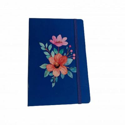 Caderneta Para Anotações Desenho Organização 13,5x20,5cm Estampas Modelo Floral Fundo Azul
