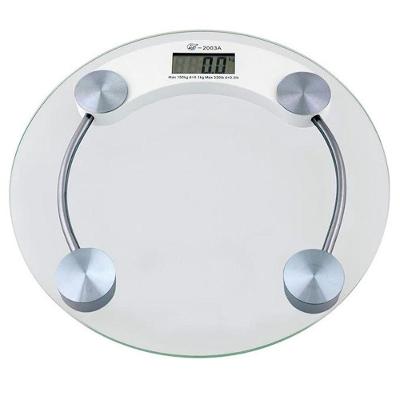 Balança Digital De Banheiro Com Vidro Temperado 150Kg - Redonda