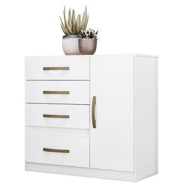 Cômoda 4 Gavetas E 1 Porta Vênus Branco Rosa Azul Lilás