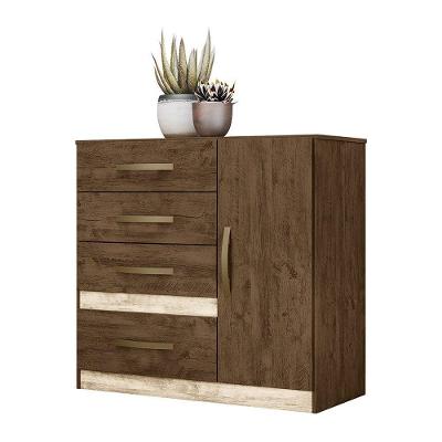Cômoda 4 Gavetas E 1 Porta Vênus Castanho Avelã 707381