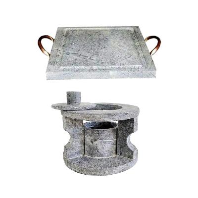 Fogareiro Réchaud P E Chapa Quadrada 20X20Cm Pedra Sabão.