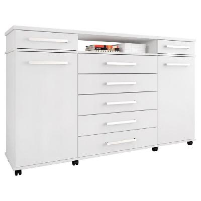 Cômoda Para Quarto 2 Portas 7 Gavetas London D02 Branco