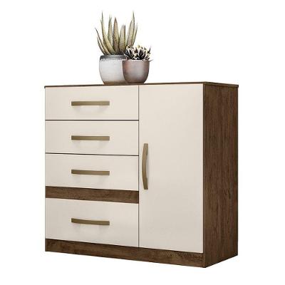 Cômoda 4 Gavetas E 1 Porta Vênus Castanho Baunilha 707391