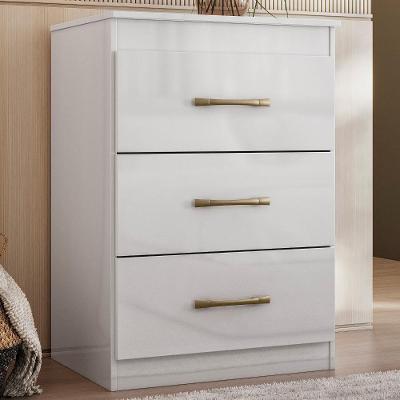 Cômoda Com 3 Gavetas Branco Vitoria - Moval