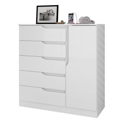 Cômoda 5 Gavetas 1 Porta Multimóveis Cr35147 Branco Branco