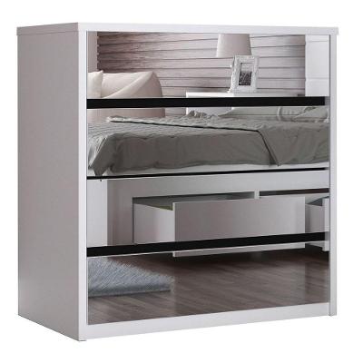 Cômoda Espelhada 4 Gavetas Blank F04 Branco Mpozenato
