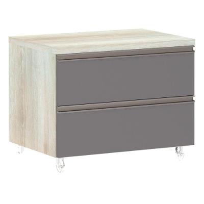 Mesa De Cabeceira 2 Gavetas Prime Plus 60 Cm Cinza Puro