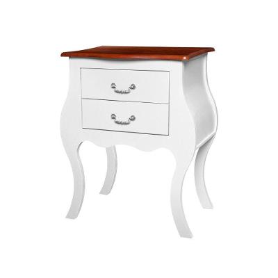 Cômoda Bombê Antique Estreita 2 Gavetas Laca Branca