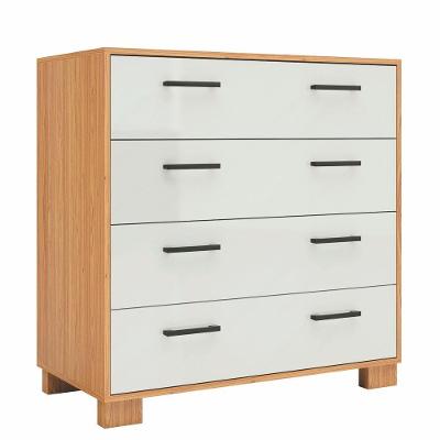 Cômoda 90Cm 4 Gavetas 100% Mdf W344 Freijó-Off White