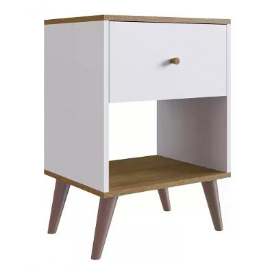 Mesa De Cabeceira 01 Gaveta Re001 Branco Mel Pp Branco Mel