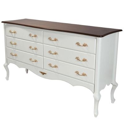 Cômoda Decorativa Beethoven com 6 Gavetas Branco Imbuía