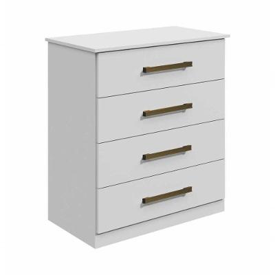 Cômoda 4 Gavetas Rubi Bronze Leifer Móveis Branco