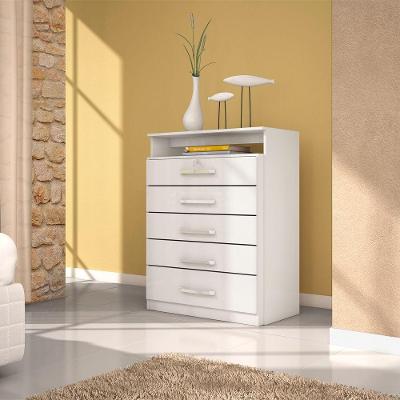 Cômoda Quarto 5 Gavetas Triunfo Branco