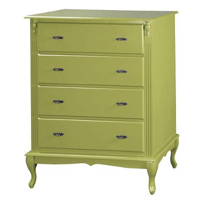 Cômoda Luiz Xv 4 Gavetas 1030 Laca Verde Chá