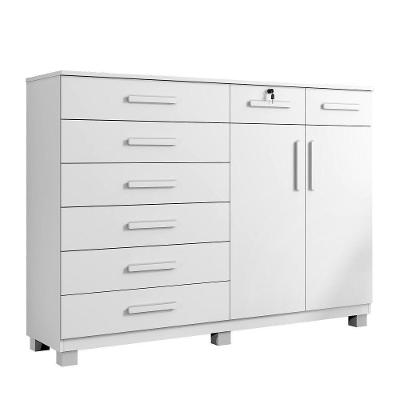 Cômoda New Triunfo 8 Gavetas 2 Portas Benetil Branco