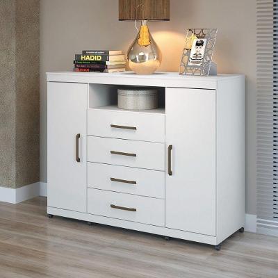 Cômoda 2 Portas 4 Gavetas Master Branco