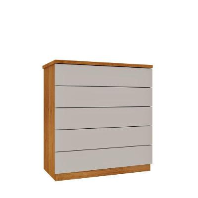 Cômoda Premium 5 Gavetas Tcil Cinamono Off White