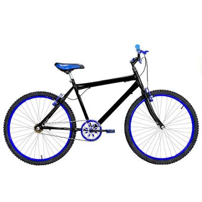 Bicicleta Masculina Aro 26 Mtb Alumínio Colorido Cor Preta E Azul