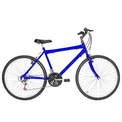 Bicicleta Masculina Aro 26 Mtb Alumínio  18 Marchas Cor Azul