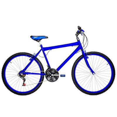 Bicicleta Masculina Aro 26 Mtb Alumínio Colorido 18 Marchas Cor Azul
