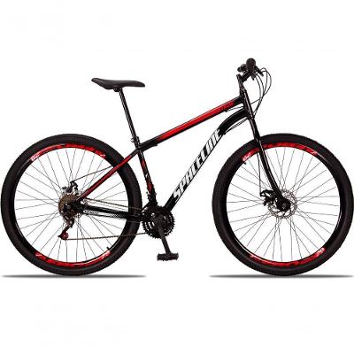 Bicicleta 29 Spaceline Vênus Aço 21 Marchas Freio A Disco Preto+vermelho