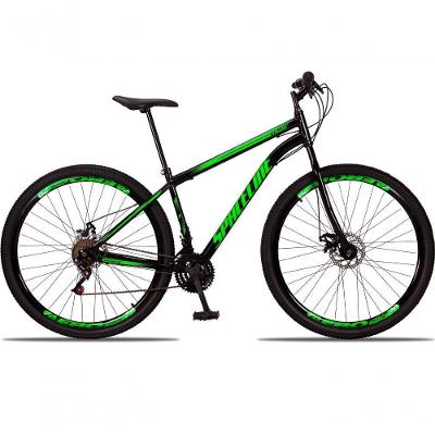 Bicicleta 29 Spaceline Vênus Aço 21 Marchas Freio A Disco Preto+verde
