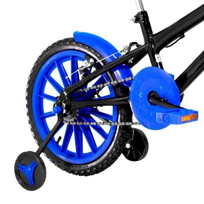 Bicicleta Infantil Aro 16 Nylon + Kit Premium Preta E Azul