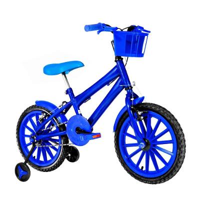 Bicicleta Infantil Masculina Aro 16 Nylon + Kit Proteção Cor Azul