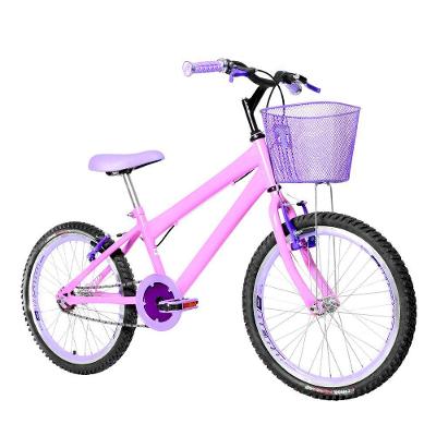 Bicicleta Infantil Feminina Aro 20 Aero + Kit Premium Cor Rosa E Lilás