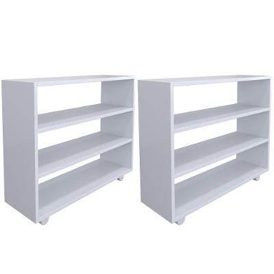 Kit 2 Sapateiras Organizador C/3 Prateleiras Pérola Branco