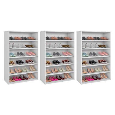 Kit 03 Armários Multi Sapateira 5 Prateleiras Branco